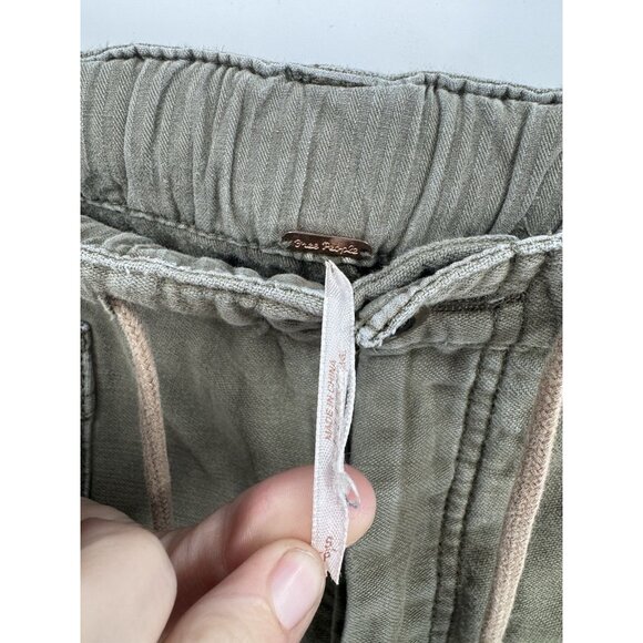 Free People Utility Drawstring Cargo Pants - Olive Small - Picture 4 of 9